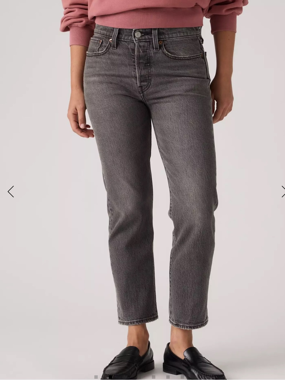 Levi’s Wedgie Straight Leg Black Wash Jeans, Streetwear, Size 26